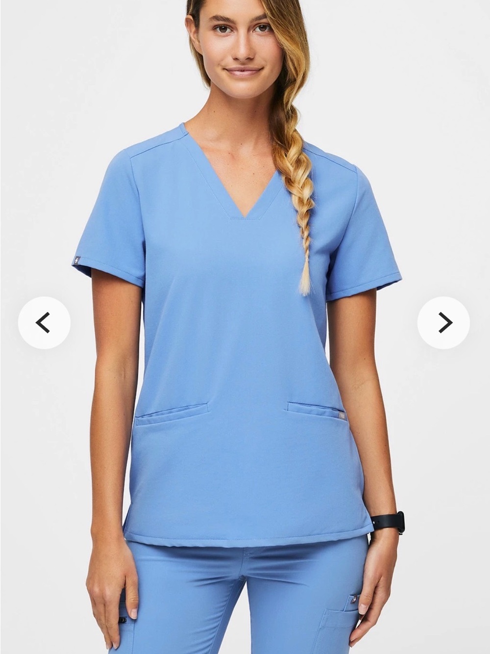 Women's V-Neck Scrub Set in Light Blue